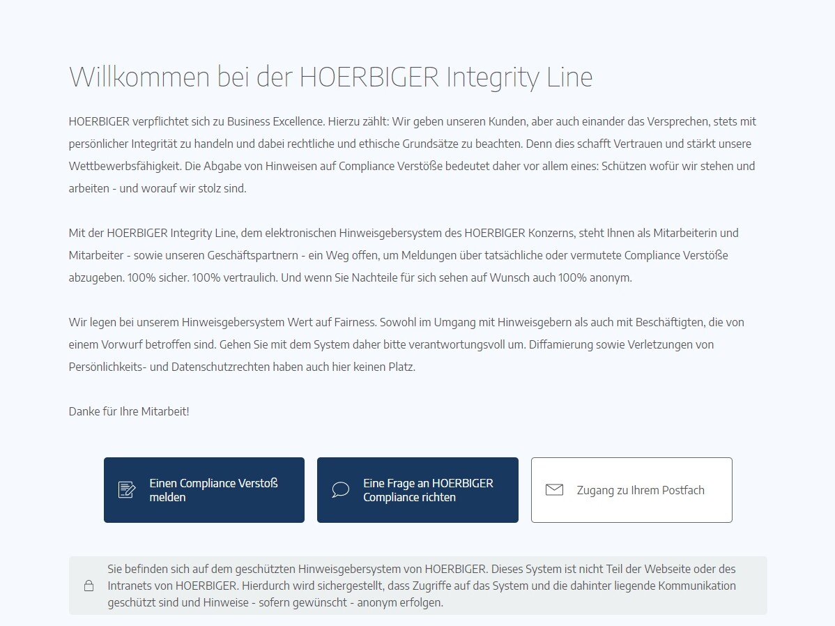 HOERBIGER Integrity Line HOERBIGER Integrity Line